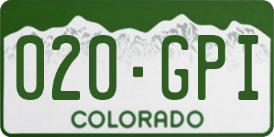 CO license plate 020GPI