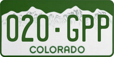 CO license plate 020GPP