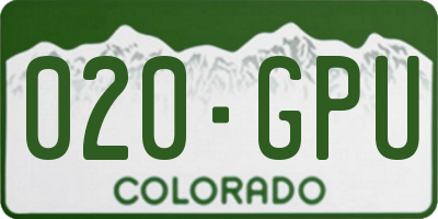CO license plate 020GPU