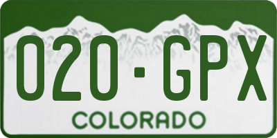 CO license plate 020GPX