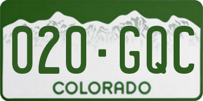 CO license plate 020GQC