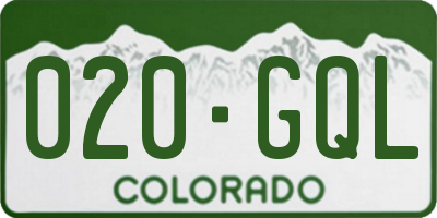 CO license plate 020GQL