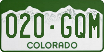 CO license plate 020GQM