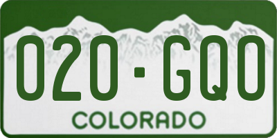 CO license plate 020GQO