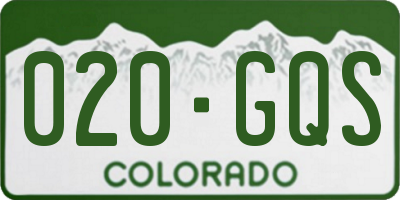 CO license plate 020GQS