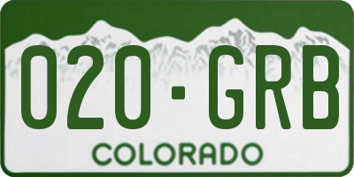 CO license plate 020GRB