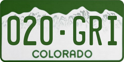 CO license plate 020GRI
