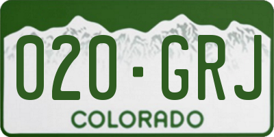 CO license plate 020GRJ