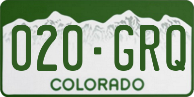 CO license plate 020GRQ
