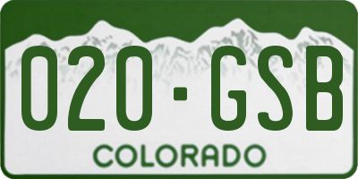 CO license plate 020GSB