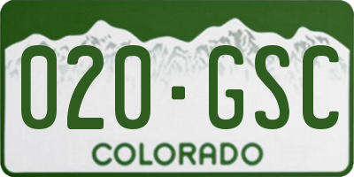 CO license plate 020GSC