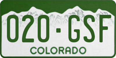 CO license plate 020GSF