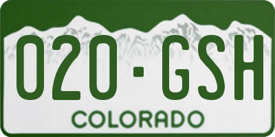 CO license plate 020GSH