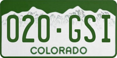 CO license plate 020GSI