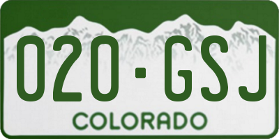 CO license plate 020GSJ