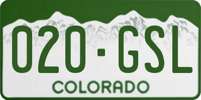 CO license plate 020GSL