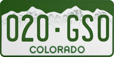 CO license plate 020GSO