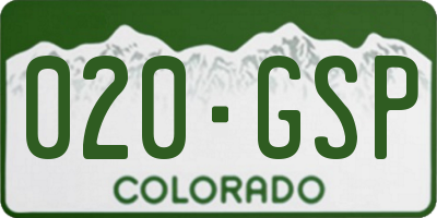 CO license plate 020GSP