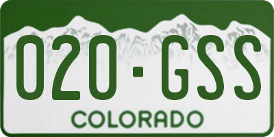 CO license plate 020GSS