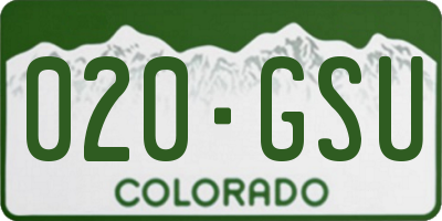 CO license plate 020GSU