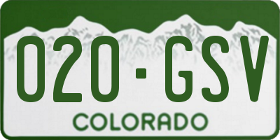CO license plate 020GSV