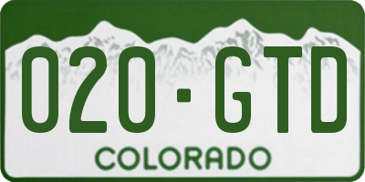 CO license plate 020GTD