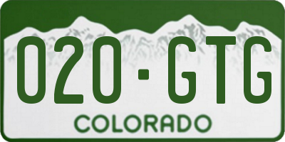CO license plate 020GTG