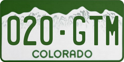 CO license plate 020GTM