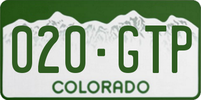 CO license plate 020GTP