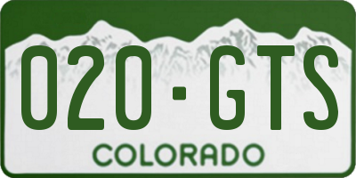 CO license plate 020GTS