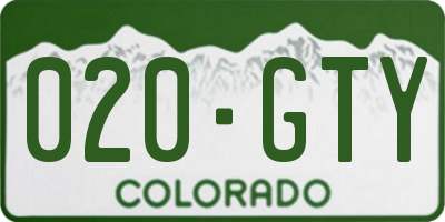 CO license plate 020GTY