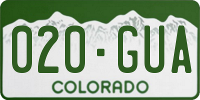 CO license plate 020GUA