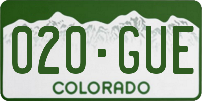 CO license plate 020GUE