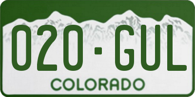 CO license plate 020GUL