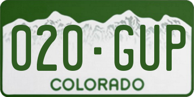 CO license plate 020GUP