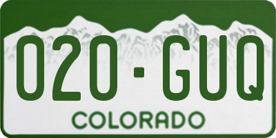 CO license plate 020GUQ