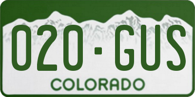 CO license plate 020GUS