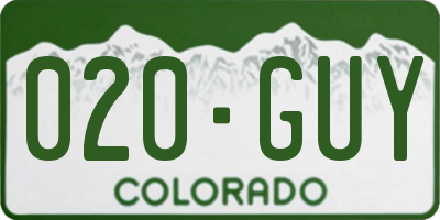 CO license plate 020GUY
