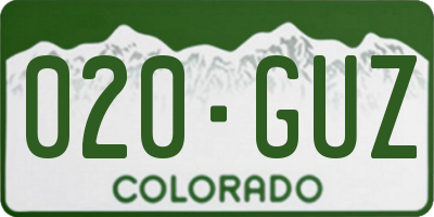 CO license plate 020GUZ
