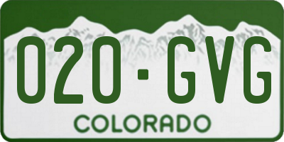 CO license plate 020GVG