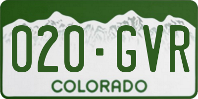 CO license plate 020GVR