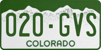 CO license plate 020GVS