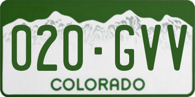 CO license plate 020GVV
