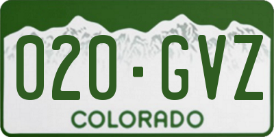 CO license plate 020GVZ