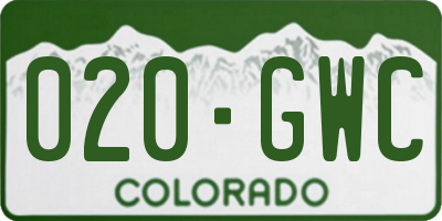 CO license plate 020GWC