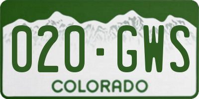 CO license plate 020GWS