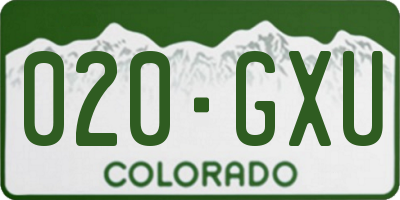 CO license plate 020GXU