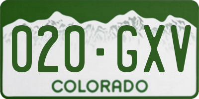 CO license plate 020GXV