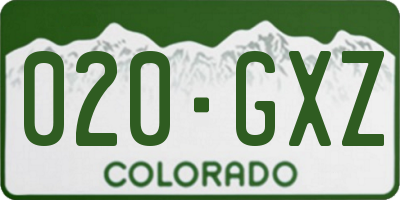 CO license plate 020GXZ