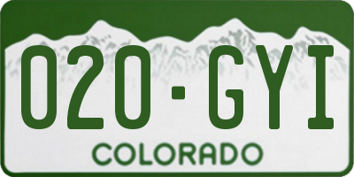 CO license plate 020GYI